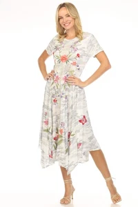 Vestido midi bordado camuflaje Johnny Was JWLA J32624-4 - Imagen 1 de 12