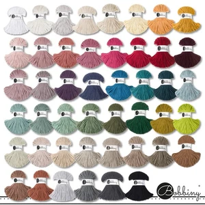 Bobbiny 100 m Flechtkordel Junior Ø 3 mm Baumwolle Textilgarn Häkeln 46 Farben - Bild 1 von 47