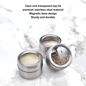 Pack Of 4 Magnetic Spice Jars For Storing Spice Containers - Picture 1 of 22