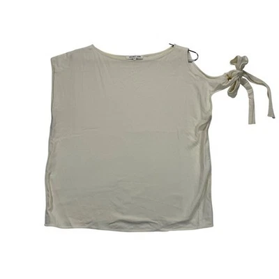 Helmut Lang Top Un Hombro Manga Corbata Mezcla Viscosa Crema Talla M Foto 1 de 4