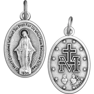 Miraculous Medals Bulk Pack - 100 Medals (Regular - 1 inch) - Italian Silver-... - Picture 1 of 4