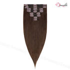 Double Weft Thick Russian Human Hair Extensions Clip In Real Remy Hair Full Head