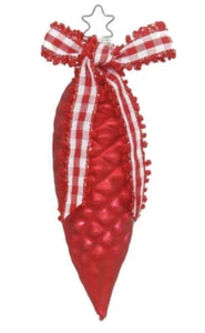 Inge Glas Red Alpine Pinecone 6151H317 German Christmas Orn NEW w/FREE Gift Box - Picture 1 of 2