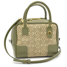 Loewe Amazona 19 A039N10X02 4364 Calfskin Jacquard Green Shoulder Bag Handbag 2W