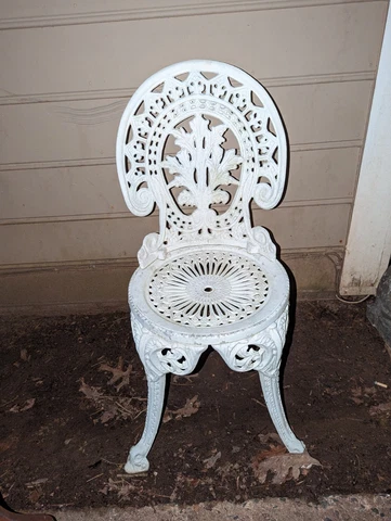 Antique French Victorian Cast Iron Garden Chair - Late 19th Century (1890's) Cover