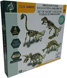 Ausgrabungsset Dinosaurier Skelett Set Club Genius FF253 4er Pack  - Bild 1 von 9