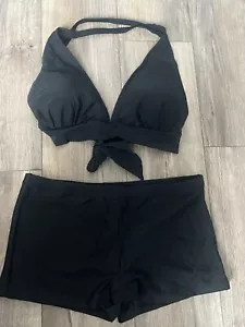Damen Badeanzug Bikini schwarz mit Shorts Gr. XL nie getragen ohne Innenfutter - Bild 1 von 3