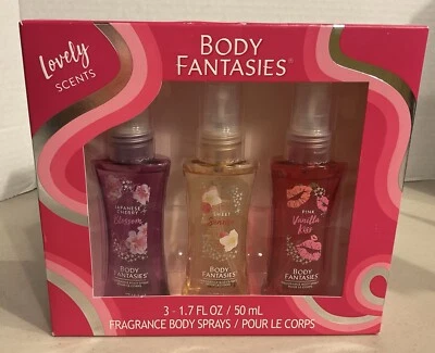 Body Fantasies Fragrance Body Sprays Set Of 3- Cherry Blossom, Vanilla & Sunrise - Image 1 of 2