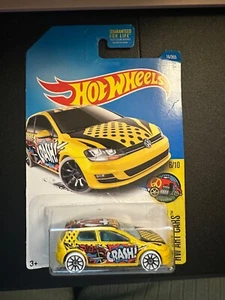 Hot Wheels 2017 HW Art Cars Volkswagen Golf MK7 16/365, Yellow - Picture 1 of 1