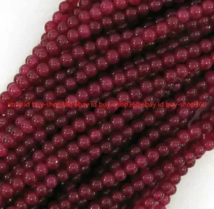 New  4mm Genuine Natural Red Jade Round Gems Loose Beads 15Inch - Picture 1 of 12