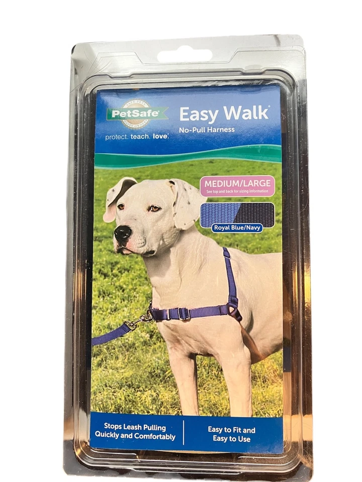 PetSafe Easy Walk Dog Training Harness Collar Medium Royal Blue & Navy