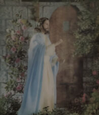 Vintage Holographic picture 3D Jesus knocking at a door