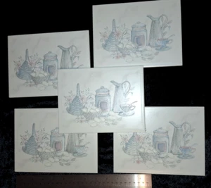 5 x Vintage 1970s Ceramic Kitchen Tiles Made in Italy - 20 x 15 cm - Picture 1 of 11
