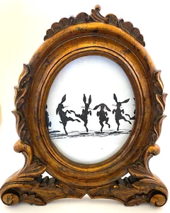 Large Oval Frame 17" Oval Victorian Style Antique Bronze Free Standing Resin - Picture 1 of 3