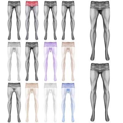 Men's Pants Thermal Tights Hosiery Long Johns Corssdressing Underpants Sheer - Image 1 of 3