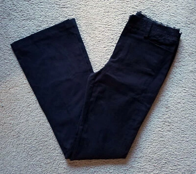 NANETTE LEPORE черный хлопок кружева отделки брюки брюки брюки размер 4 Bootcut - Изображение 1 из 4