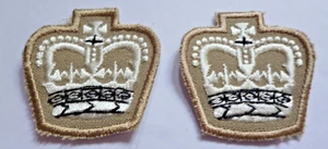 PAR DE PERSONAL DEL EJÉRCITO BRITÁNICO/SARGENTOS DE COLOR CORONAS DE RANGO USADAS POR ENCIMA DE LAS RAYAS - Imagen 1 de 1