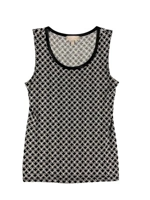 Banana Republic Tank Top Womens Medium Black Luxe Touch Sleeveless Geometric Top - Image 1 of 4