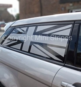 Par de vinilos/calcomanías/gráficos para ventana trasera Union Jack Range Rover Evoque de 3 puertas - Imagen 1 de 7