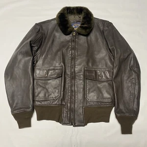 G-1 G1 Cooper Leather Pilot Flight Bomber 38 R Jacket US NAVY USN Military M - Picture 1 of 24