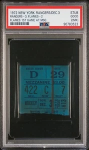12/3/72 New York Rangers Atlanta Flames NHL Hockey Ticket Stub Flames 1st Game - Picture 1 of 2