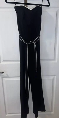 Pantalón H&M para mujer talla 8 sin tirantes ligero negro con correa ajustable Foto 1 de 4