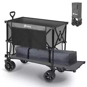 4XL 150KG Doppel Bollerwagen Faltbar mit 2 Schichten und Extra Breite Reifen - Bild 1 von 8