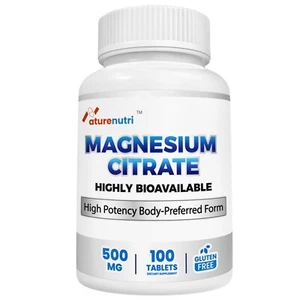 Highly Bioavailable Magnesium Citrate Supports Nerve & Bone Health &Muscle-500MG - Picture 1 of 6