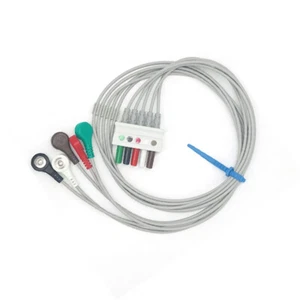 2Pcs Fits Drager-Siemens ECG EKG Cable 5 Leads Snap AHA Compatible - Picture 1 of 12