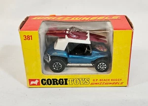 Vintage Corgi 381 Whizzwheels G.P Beach Buggy, Blue, 1970, Boxed, Collectable - Picture 1 of 14