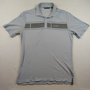 Polo Travis Mathew uomo media erica placida blu petto a righe preppy golf - Foto 1 di 8