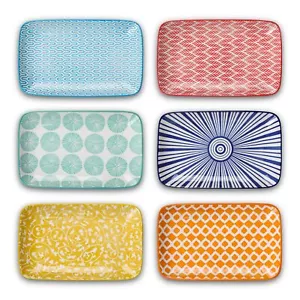 Ceramic 8 inch Rectangular Salad Plates Dinner Plates Pasta Dessert Plates fo... - Picture 1 of 8