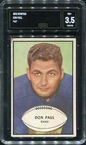 1953 Bowman #47 Don Paul Los Angeles Rams – GMA 3.5 VG+  - Picture 1 of 2