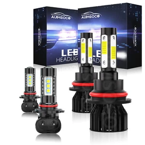 4x Combo LED Headlight High/Low + Fog Light Bulbs For 1999-2003 Ford F-150 6000K - Foto 1 di 18