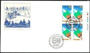 Canada #1221 URpb "BASEBALL IN CANADA" Brand New 1988 Ofdc Block Issue - Picture 1 of 2