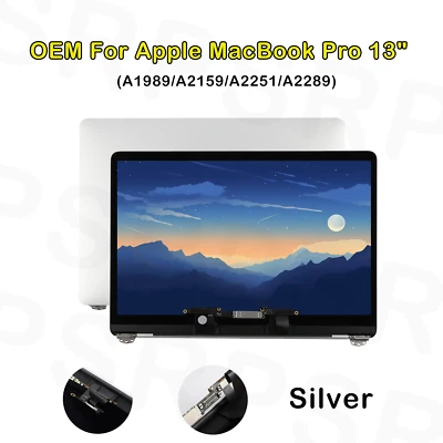 OEM Screen For Apple Macbook Pro A1989 LCD Display Replacement Assembly Silver - Image 1 of 4