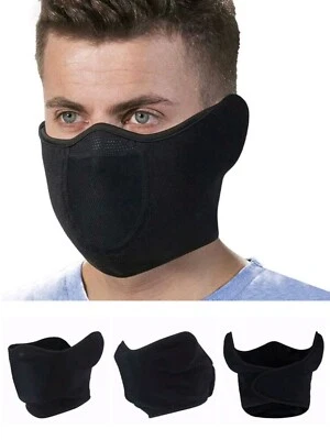 Maschera Protettiva Viso Antivento Moto Sotto Casco Sci Nero Unisex Neoprene - Immagine 1 di 4