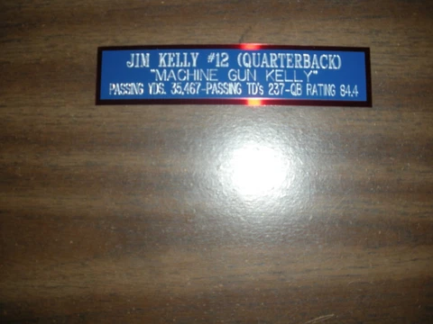JIM KELLY (BILLS) ENGRAVED NAMEPLATE FOR PHOTO/DISPLAY/POSTER Cover