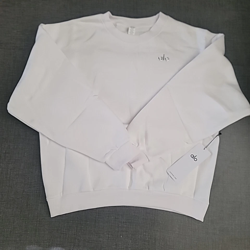 Sudadera Pullover Alo Yoga Accolade Cuello Redondo Blanca Talla Grande Foto 1 de 1