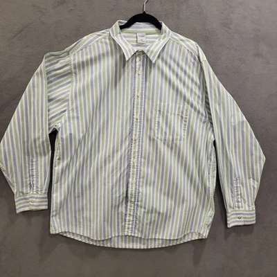 Camisa Antigua Azul Marino Con Botones Para Hombres 2XL Rayas Manga Larga Informal Oficina Negocios Foto 1 de 4