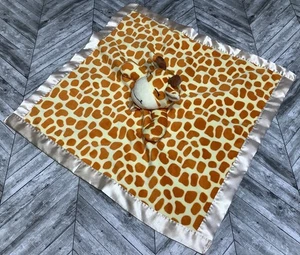 Giraffe Lovey Babydecke mit Satinborte & braun gesprenkeltem Plüschtier - Bild 1 von 5