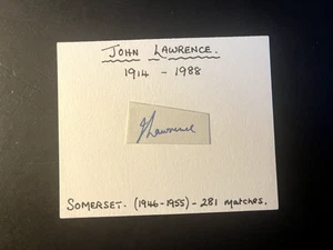 JOHN LAWRENCE - EX JUGADOR DE CRICKET SOMERSET - TARJETA BLANCA FIRMADA - Imagen 1 de 1