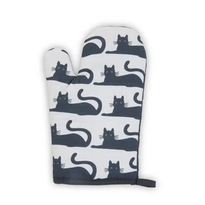 Black Cat Single Oven Glove 100% Cotton Baking Cooking Home Washable Heat insula - Picture 1 of 1