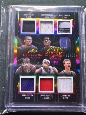 2024 Leaf ITG Bucket List - (Larry Bird, Paul Pierce Robert Parish) 6 Jersey Foto 1 de 2