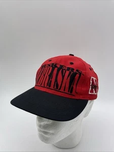 Nebraska Corn Huskers Logo 7 Hat Snapback Vintage Red/Black Big Ten - Picture 1 of 7