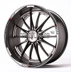 Laminiert Set BMW S1000R Motorrad Felgenaufkleber Felgenaufkleber Streifen GRAU WEISS - Bild 1 von 1