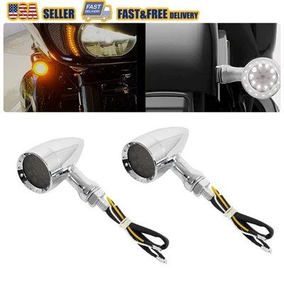 2x Luz intermitente cromada para moto Harley Davidson Sportster XL1200 883 Foto 1 de 4