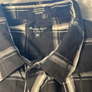 Eighty Eight Platinum Herren Langarmhemd schwarz Muster Knopfleiste Größe XL - Bild 1 von 8