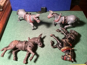 Lote de caballo y burro viejo de hierro fundido, tal cual.4 artículos - Imagen 1 de 4