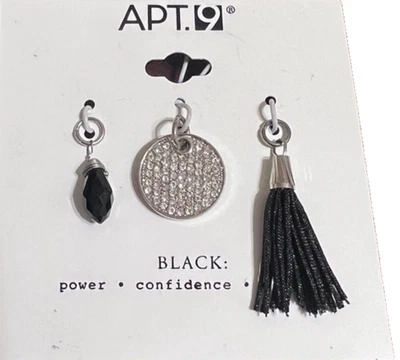 Apt. 9 Charms Tassel Pave Black Crystal Set of 3 NEW - Image 1 of 4